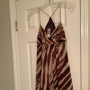Cross strap back and flared Ann Taylor dress